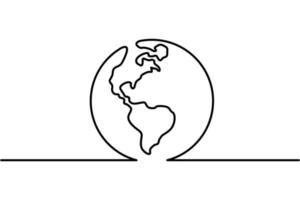 Continuous one line drawing a world map vector on white background. World map point and line composition concept of global business. Vector illustration Free Vector