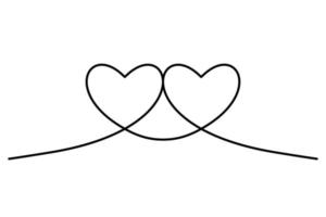 Continuous heart black line icon. Continuous line drawing love symbol on white background. Decoration element for valentine, wedding, invitation card. Vector illustration. Free Vector