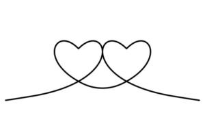 Continuous heart black line icon. Continuous line drawing love symbol on white background. Decoration element for valentine, wedding, invitation card. Vector illustration. Free Vector