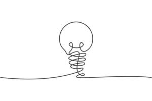 Continuous line drawing. Electic light bulb on white background. Startup business idea concept with editable stroke. free download Vector illustration