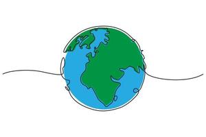 continuous line drawing of globe. Simple modern minimalism continuous earth vector. free download vector