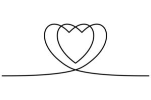 Continuous heart black line icon. Continuous line drawing love symbol on white background. Decoration element for valentine, wedding, invitation card. Vector illustration. Free Vector