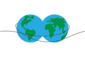 continuous line drawing of globe. Simple modern minimalism continuous earth vector. free download vector