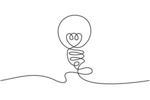 Continuous line drawing. Electic light bulb on white background. Startup business idea concept with editable stroke. free download Vector illustration