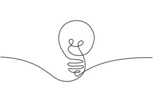 Continuous line drawing. Electic light bulb on white background. Startup business idea concept with editable stroke. free download Vector illustration