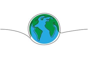 continuous line drawing of globe. Simple modern minimalism continuous earth vector. free download vector