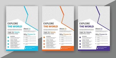 Travel flyer or poster brochure design free downlaod vector