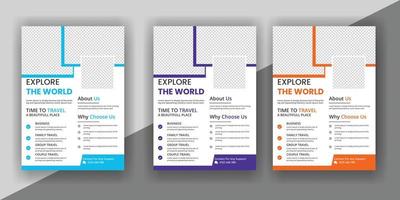 Travel flyer or poster brochure design free downlaod vector