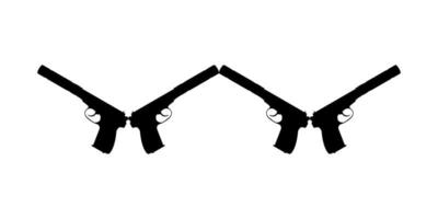 Silhouette Pistol Gun Pistol for Art Illustration, Logo, Pictogram, Website or Graphic Design Element. Vector Illustration