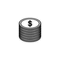 Dollar Icon Symbol, USD Sign. Vector Illustration