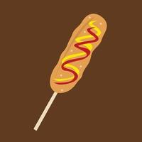 Corndog vector illustration for graphic design and decorative element