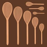 Wooden spoon set vector illustration for graphic design and decorative element