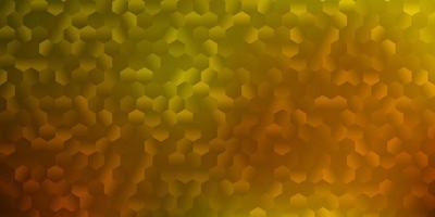 Dark green, yellow vector layout with shapes of hexagons.