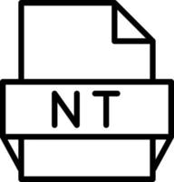 icono de formato de archivo nt vector