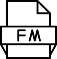 icono de formato de archivo fm vector