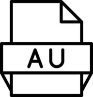 Au File Format Icon vector