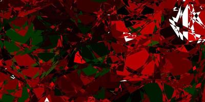 Dark Green, Red vector backdrop with triangles, lines.