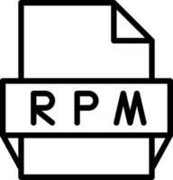 icono de formato de archivo rpm vector