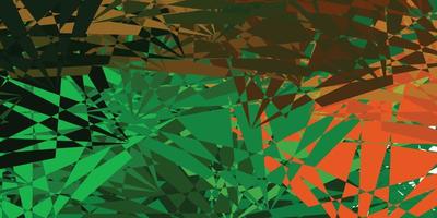 Dark Green, Red vector background with random forms.