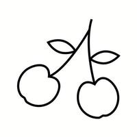 Unique Cherry Vector Line Icon