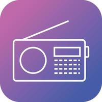 icono de línea de vector de conjunto de radio único