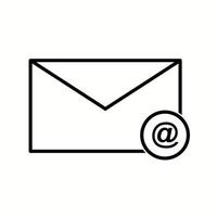 icono de línea de vector de correo único