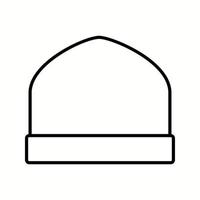 Unique Knitted Cap Vector Line Icon