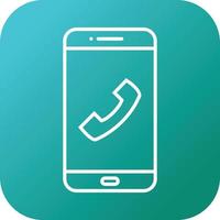 Unique Dial Call Vector Line Icon