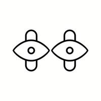 Unique Cuff Links Vector Line Icon