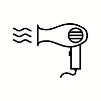 icono de línea de vector de secador de pelo único
