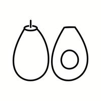Unique avocado Vector Line Icon