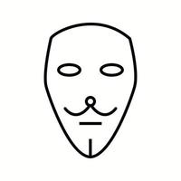 Unique Two Masks Vector Line Icon