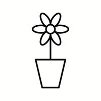 Unique Plant in Pot Vector Line Icon