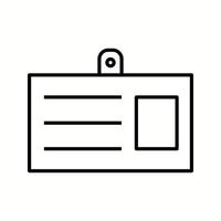 icono de línea de vector de tarjeta de pase único