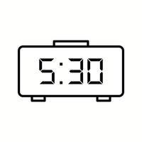 Unique Digital Clock Line Vector Icon