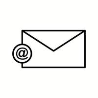 icono de línea de vector de correo electrónico único