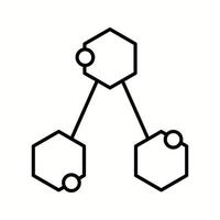 icono de línea de vector de estructura química única