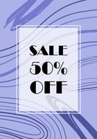 50 percent discount sale Colorful minimal abstract purple vector illustration banner, poster for sale, banner for discounts on the web