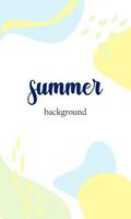 Summer bright color background. Minimalistic style with colored spots. Editable vector template for postcards, banners, invitations, social media posts, posters, mobile applications, web advertising