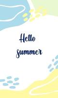 Summer bright color background. Minimalistic style with colored spots. Editable vector template for postcards, banners, invitations, social media posts, posters, mobile applications, web advertising