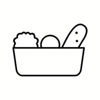 Unique Vegetable Basket Vector Line Icon