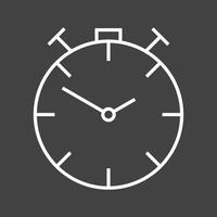 icono de línea de vector de reloj único