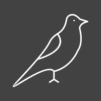 icono de línea de vector de pájaro único
