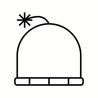 Unique Winter Cap Vector Line Icon