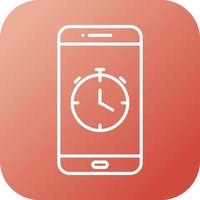 Unique Clock App Vector Line Icon