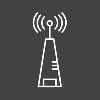 torre de señal única i icono de línea vectorial vector