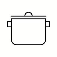icono de línea de vector de olla de cocina única