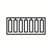 Unique Piano Keys Vector Line Icon