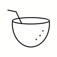 Unique Coconut Vector Line Icon