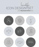 Linestyle Icon Set Business Ethic vector